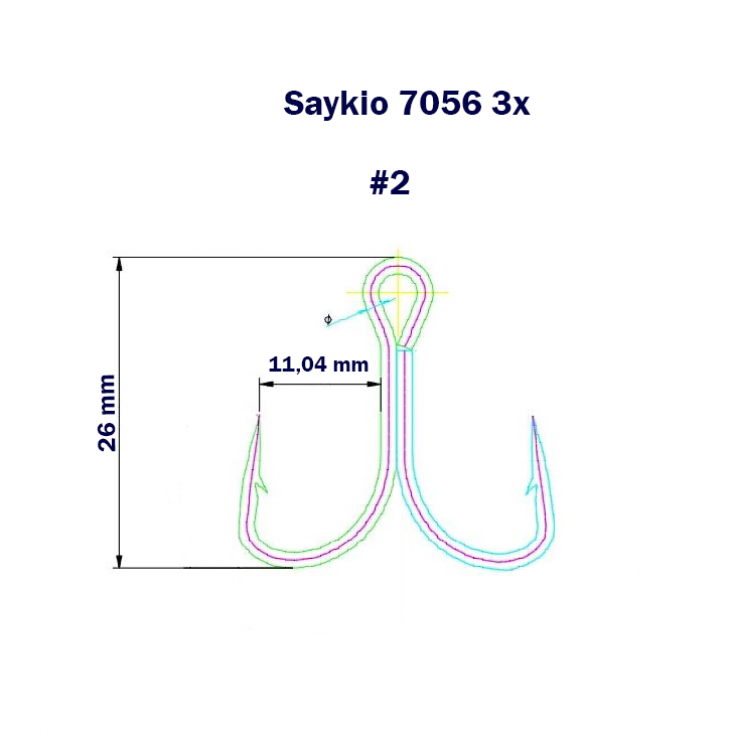 Крючки Saikyo тройн.7056TN 3X №  2 (5шт)